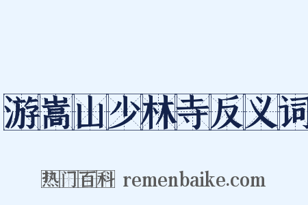 游嵩山少林寺反义词是什么意思的图片